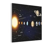 Ttkjshmgc Exploring the Solar System -Print Square Canvas Wall Art Handmade Framed Decor, Modern Abstract Print For Living Room Bedroom Office, Gift Read 16"x16"