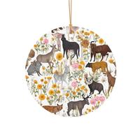 Ttkjshmgc Farm animal -Print Round Aluminum Pendants Bulk Custom Christmas Aluminum Ornaments For Diy Multi-Size Decorative Tags For Events Crafting. 10cm