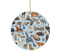 Ttkjshmgc Farm Animal -Print Round Aluminum Pendants Bulk Custom Christmas Aluminum Ornaments For Diy Multi-Size Decorative Tags For Events Crafting. 8cm