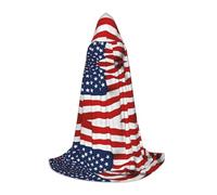 Ttkjshmgc Flag Patriotic -Print Youth Hooded Cape - Printed Adjustable Cloak For Teens, Halloween Adventures, Parties & Festive Apparel With Easy Wear.
