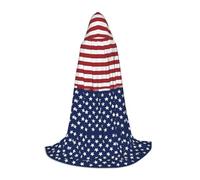 Ttkjshmgc Flag Stars Stripes -Print Youth Hooded Cape - Printed Adjustable Cloak For Teens, Halloween Adventures, Parties & Festive Apparel With Easy Wear.