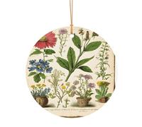 Ttkjshmgc floral in the old book -Print Round Aluminum Pendants Bulk Custom Christmas Aluminum Ornaments For Diy Multi-Size Decorative Tags For Events Crafting. 10cm