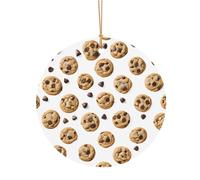 Ttkjshmgc Food Chocolate Chip Biscuits -Print Round Aluminum Pendants Bulk Custom Christmas Aluminum Ornaments For Diy Multi-Size Decorative Tags For Events Crafting. 10cm