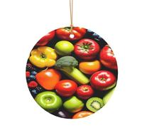 Ttkjshmgc fresh vegetables -Print Round Aluminum Pendants Bulk Custom Christmas Aluminum Ornaments For Diy Multi-Size Decorative Tags For Events Crafting. 8cm