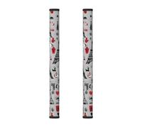Ttkjshmgc Fridge Handle Cover Neoprene 2 Pack, 40 x 14 cm, Art Deco Paris Print, Non-Slip Refrigerator Door Handle Sleeve