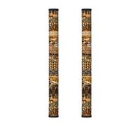 Ttkjshmgc Fridge Handle Cover Neoprene Black 40 x 14 cm African Style Patchwork Print 2 Pack, Non-Slip Rubber Refrigerator Door Handle Sleeve
