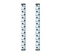 Ttkjshmgc Fridge Handle Cover Neoprene Black One Size Parisian Dachshund Print 40 x 14 cm Rubber 2 Pack