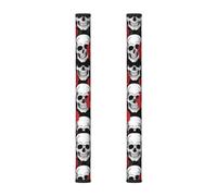 Ttkjshmgc Fridge Handle Cover Neoprene Black One Size Skull and Rose Print 40 x 14 cm Rubber Non-Slip Kitchen Appliance Handle Sleeve 2 Pack
