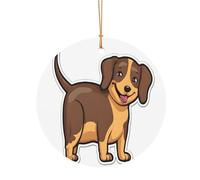 Ttkjshmgc Funny Dachshund Dog -Print Round Aluminum Pendants Bulk Custom Christmas Aluminum Ornaments For Diy Multi-Size Decorative Tags For Events Crafting. 10cm
