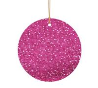 Ttkjshmgc Glitter pattern -Print Round Aluminum Pendants Bulk Custom Christmas Aluminum Ornaments For Diy Multi-Size Decorative Tags For Events Crafting. 10cm