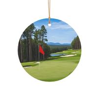 Ttkjshmgc Golf Course Lawn -Print Round Aluminum Pendants Bulk Custom Christmas Aluminum Ornaments For Diy Multi-Size Decorative Tags For Events Crafting. 8cm