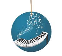 Ttkjshmgc Green and white piano keys -Print Round Aluminum Pendants Bulk Custom Christmas Aluminum Ornaments For Diy Multi-Size Decorative Tags For Events Crafting. 10cm