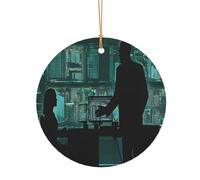 Ttkjshmgc Hacker Attack -Print Round Aluminum Pendants Bulk Custom Christmas Aluminum Ornaments For Diy Multi-Size Decorative Tags For Events Crafting. 10cm