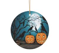 Ttkjshmgc Halloween Pumpkin -Print Round Aluminum Pendants Bulk Custom Christmas Aluminum Ornaments For Diy Multi-Size Decorative Tags For Events Crafting. 8cm