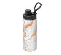 Ttkjshmgc Marble Texture Copper Splatter -Print 18 OZ Sports Insulated Kettle, Vacuum Insulated Stainless Steel Water Bottle, Leak-Proof Lid for Gym & Hiking, Portable for Outdoor Travel.