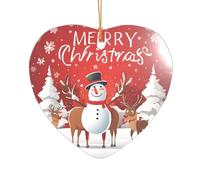 Ttkjshmgc Merry Christmas -Print Acrylic Heart Pendant Gold Lanyard, Custom Christmas Ornaments For Tree Wedding Party Decor.