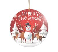 Ttkjshmgc Merry Christmas -Print Acrylic Round Pendant Gold Lanyard, Custom Christmas Ornaments For Tree Wedding Party Decor.