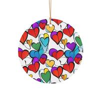 Ttkjshmgc Rainbow Colored Gay Pride Hearts -Print Round Aluminum Pendants Bulk Custom Christmas Aluminum Ornaments For Diy Multi-Size Decorative Tags For Events Crafting. 10cm