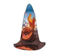 Ttkjshmgc Shell on the Beach -Print Youth Hooded Cape - Printed Adjustable Cloak For Teens, Halloween Adventures, Parties & Festive Apparel With Easy Wear.
