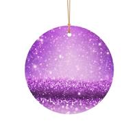 Ttkjshmgc Sparkling Purple Glitter -Print Round Aluminum Pendants Bulk Custom Christmas Aluminum Ornaments For Diy Multi-Size Decorative Tags For Events Crafting. 10cm