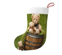 Ttkjshmgc toy cloth bear -Print Reversible Christmas Stocking - Premium Dual-Sided Design For Holiday Decor - Spacious Storage For Sweets And Toys - For Family Gatherings And Celebrations.