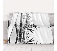 Ttkjshmgc Tree Image Chinese Calligraphy -Print 280g Flannel Fleece Blanket 80"x60", Lightweight & Machine Washable For Sofa, Camping And Family Warmth