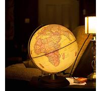 TTKTK Illuminated World Globe for Adults & Kids with Wooden Stand,Built in LED Lamp for Illuminated Night View Antique Globe for Home Décor and Office Desktop
