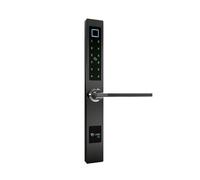 TTLock APP Waterproof Biometric Fingerprint Door Locks Electronic Smart Lock RFID Card Code For Aluminum Glass(Black-4585)