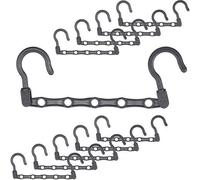 TTmarket 10pcs Magic Clothes Hangers, Space Saving Hanger Organiser Standard Closet Wardrobe Clothing Shirt Non Slip Hangers Organiser Multifunctional Hanging Updated Hook Design - Black