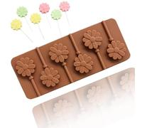 TTOA - 1 Pc Daisy Lollipop Mould | Silicone Non Stick | Flower | 6 Sticks Included | Candy