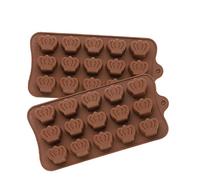 TTOA - 15 Cavity Crown Silicone Chocolate Mould | Sugar Craft | Ice Cube | Clay, Wax Melt Etc | Cake Decoration | Royal