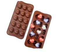 TTOA - 15 Cavity Hearts Silicone Chocolate Mould | Valentine Candy Mould | Cake Decorating Mould | Clay Mould