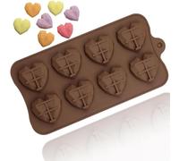 TTOA 1Pcs Diamond Hearts 8 Cavity 3D Cake Chocolate Mould Valentines Mold Ice Cube Wax Melt Resin Decoration Tool