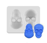 TTOA - 2 Cavity Skull Silicone Fondant Mould | Halloween Sugar Craft | Icing Mould | Cake Decoration