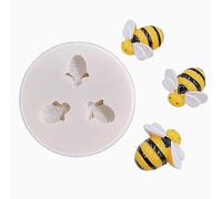TTOA - 3 Cavities Bee Silicone Fondant Mould | Sugar Paste | Icing| Cake Decoration