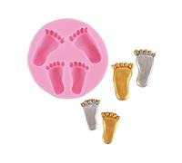 TTOA - 4 Cavity Baby Feet Silicone Fondant Mould| Baby Shower Cake Decoration| Baby Feet Icing Mould