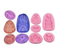 TTOA - 5 Pcs Castle Heels Silicone Fondant Moulds | Pumpkin Carriage | Cinderella Themed Sugar Craft | Cake Decoration