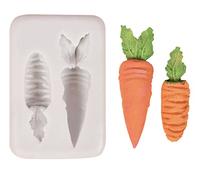 TTOA - Carrot Silicone Fondant Mould | Easter Icing Mould | 2 Cavity Sugar Craft Easter Carrot Mold