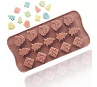 TTOA - Christmas Tree Santa Silicone Chocolate Mould 6 Cavity Ice Cube Wax Melt Mold