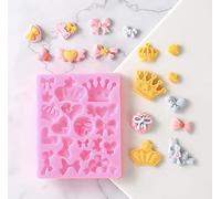 TTOA - Crown Bow Silicone Fondant Mould | Valentine Wedding Party Mould | Sugar Craft | Icing Mould | Cup Cake Topping Decoration