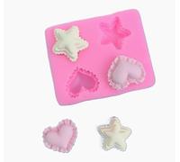 TTOA - Mini Star Heart Silicone Fondant Mould | Cake Decoration | Sugar Craft | Icing Mould | Cute Mould