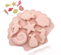 TTOA - Sea Shell Penguin Silicone Chocolate Mould | Fish Cake Mould | Seahorse Star Sugar Paste | Cake Decoration | Ice Cube | Wax Melt