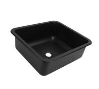 TTOCAR RV Sink, 304 Stainless Steel Versatile Large Capacity Rectangular Kitchen Wash Sink, Caravan Kitchen Wash Sink for Caravan Motorhome Boat Camper Yacht (Spraying Plastics Black)