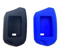 TTocenb black and blue RFX-2WT9-FM T9 Key Silicone Sleeve Waterproof Dirt Tolerance 2WT9R for FM 2-Way 3000-FT LCD 4 Side Buttons Silicone Shell only New Compatible Replacement For Compustar Part 2pcs