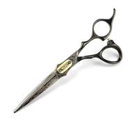 TTOOGO 6.0 Inch Double Sword Hair Cutting Shears - Professional Barber Scissors with Damascus Pattern, 9CR Steel for Precision Salon Styling (Straight or Thinning),A