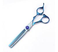 TTOOGO 6.0 Inch Professional Hairdressing Scissors with Damascus Pattern - 9CR Steel Salon Shears for Stylists, 62HRC Hardness for Precision Cutting (Straight or Thinning),Blue,B