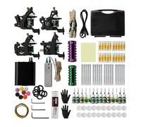 TTOOGO Coil Tattoo Machine Kit for Lining, Shading, and Coloring - Complete Tattoo Equipment Set with 4 Machines, Cartridges, Foot Pedal, Power Supply, Inks for Artists and Beginners