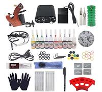 TTOOGO Complete Tattoo Kit for Beginners with Coil Tattoo Machine and Power Supply, Starter Tattoo Equipment Set with Practice Colors and Accessories for Self Learning