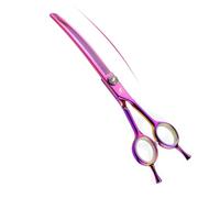 TTOOGO Curved Pet Thinning Shears 7.0 Inch - Professional Dog Grooming Chunker for Blending and Texturizing, Japanese 440C Steel Finishing Scissors for Dogs and Cats, Ergonomic Handle,Thin