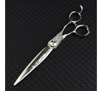 TTOOGO Professional Hair Cutting Scissors, 7.0-Inch Barber Shears with Damascus-Style Pattern, 440C Steel Straight Blade and Crane Handle for Salon Stylists, Precision Trimming and Styling,A